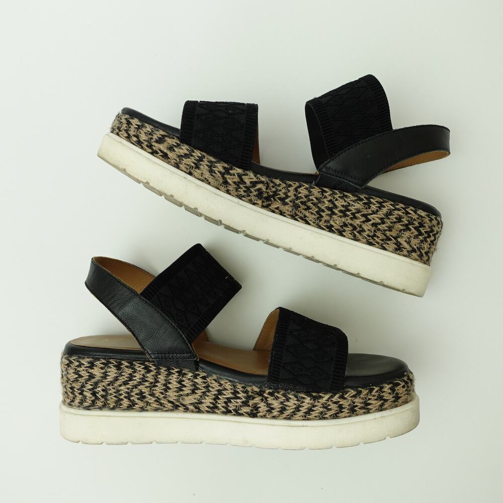 A/Anthropologie Womens Elastic Platform Slingback Sandals Black Multi EU 39 US 8 - Picture 6 of 7